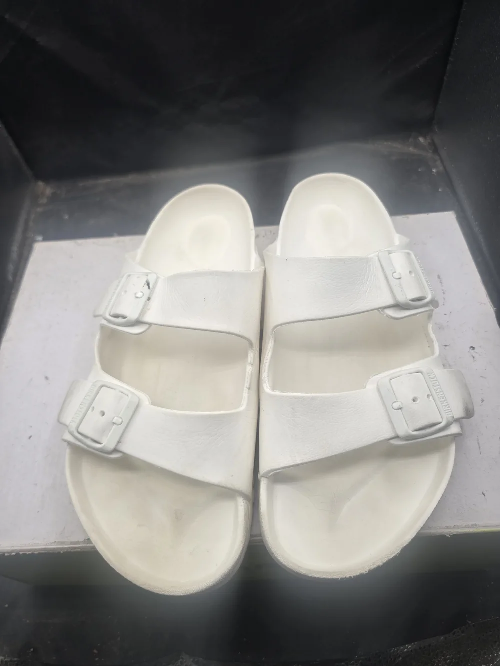 Birkenstock White Double-Strap Men's Slip-On Sandals
